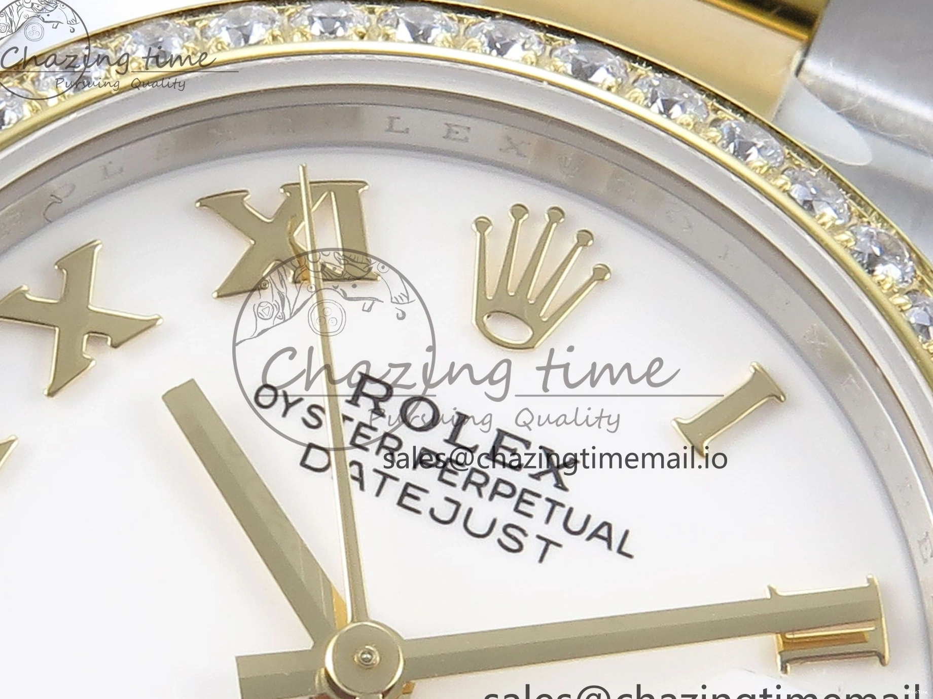 MiroTime 0317 DateJust 31 278383RBR ARF 1:1 Best Edition 904L Steel White Roman Dial Diamonds Bezel on SS YG Oyster Bracelet ETA Cozy 400